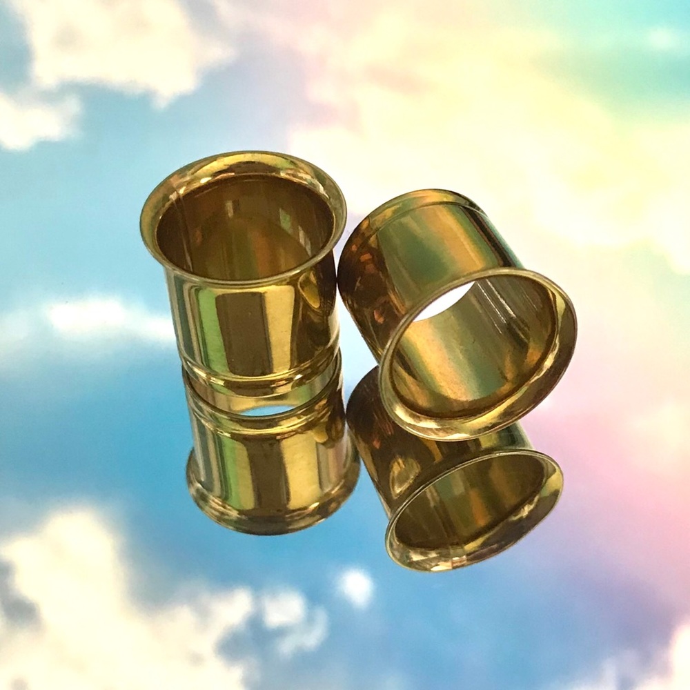 1/2” (13mm) Gold Single Flare Eyelet Tunnels